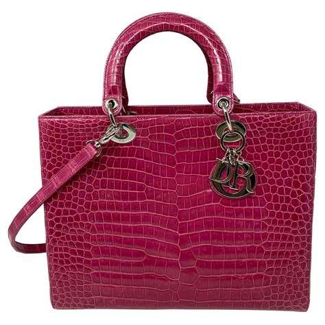 lady dior large bag|Lady Dior crocodile bag.